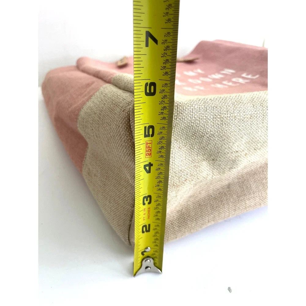 Apolis Global Citizen Pink Jute Market Bag I Put My Book Down Artisan Wine Tote